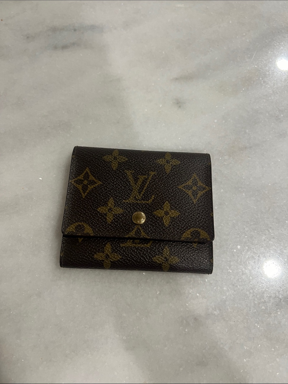 Vintage Louis Vuitton Monogram Compact Wallet in Brown and Gold